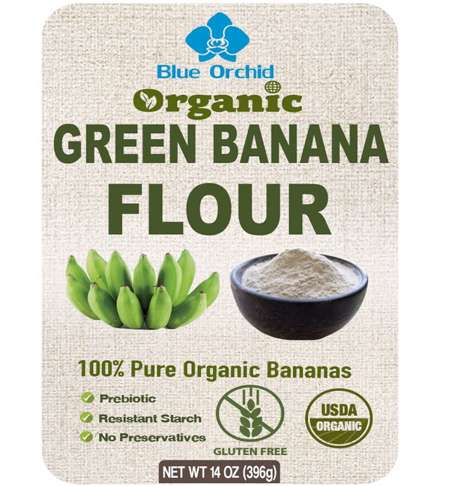Organic Green Banana Powder - Resistant Starch - Superfood Pre-biotic Smoothie Powder - Flour Substitute for Baking - Gluten-free - Grain-free (14 OZ)