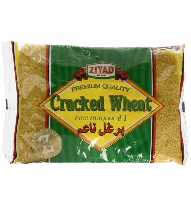 Ziyad Cracked Wheat Number 1 Fine Bulgur, Bread Filler Perfect for Bread Crumbs, Oats, Tabouli, Kibbeh, Curries! 16oz