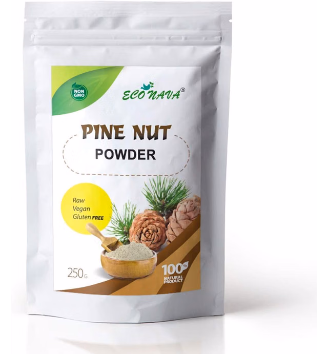 Powder 250G | HIGH Protein. ADD to Salads, Cereals, Fruit Strips, JUICES and Baking Recipes (Pine nut Flour, 8.5 Ounce)