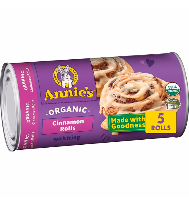 Annie's Cinnamon Rolls with Icing, Certified Organic, 17.2 oz, 5 ct