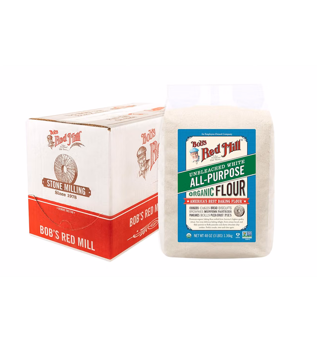 Bob's Red Mill Organic Unbleached White All-Purpose Flour, 48 Oz (Pack of 4)