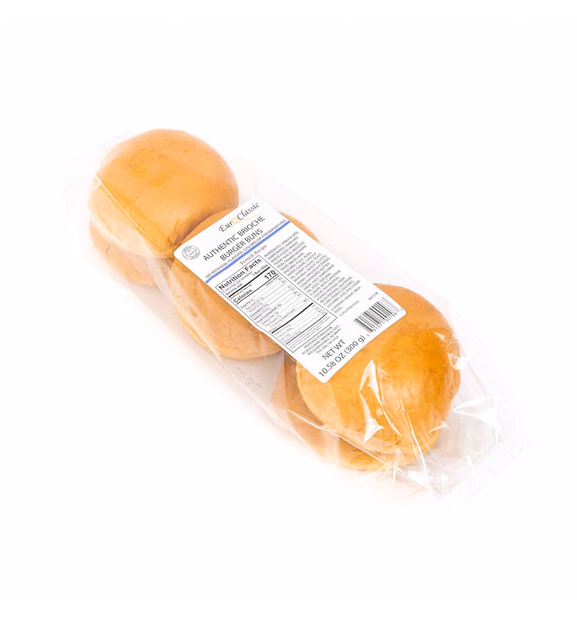 EuroClassic Authentic French Brioche Hamburger Buns Pre-Sliced - 6 CT (FROZEN)