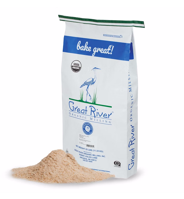 Great River Organic Milling Organic Whole Wheat Flour, 25-pounds (Pack of1)