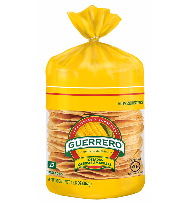 Guerrero Amarillas Classicas Yellow Tostadas, Gluten Free, Trans Fat Free, Yellow Corn Tostadas, 22 Count