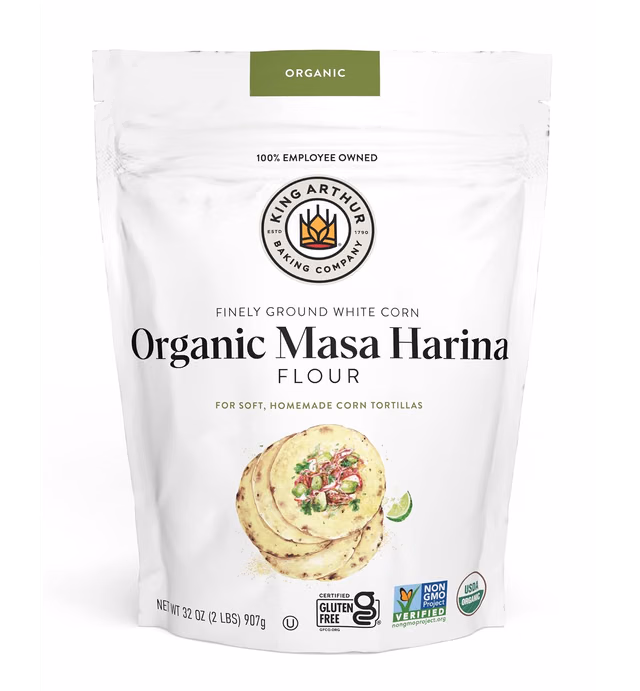 King Arthur Masa Harina, Certified Organic, Finely Ground, Non GMO Project Verified, Gluten Free, 2 lb