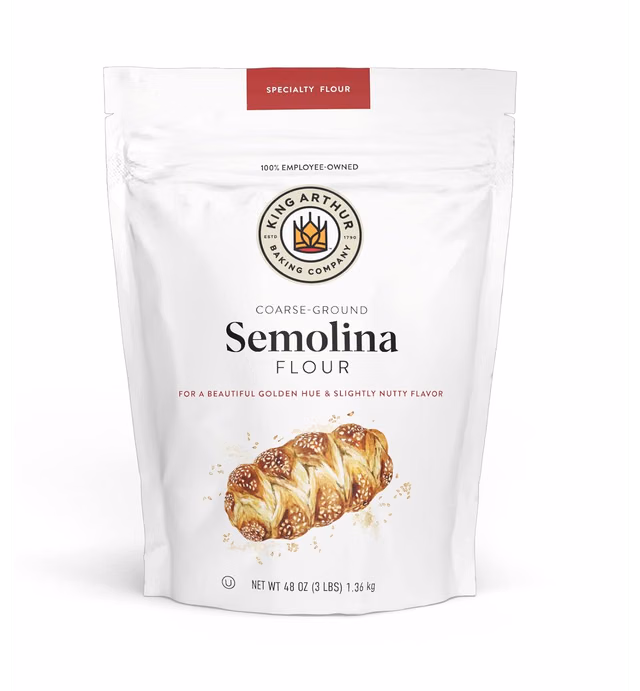 King Arthur Semolina Flour, Coarse Ground, High Protein Durum Wheat, Kosher, 3lbs,White