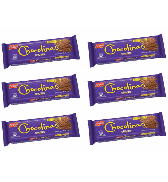 CHOCOLINAS CHOCOLATE COOKIES - GALLETITAS SABOR CHOCOLATE - 170 G/6 OZ EACH (6 PACK) - IMPORTED FROM ARGENTINA