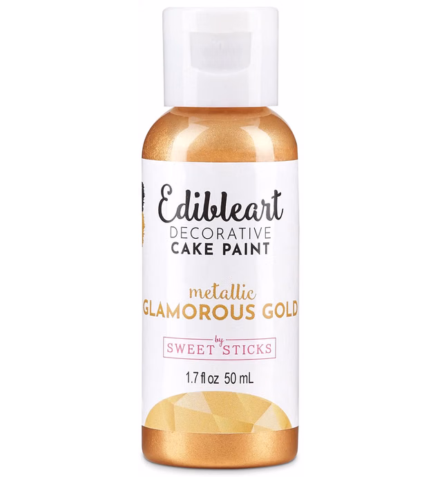 Sweet Sticks Edible Art Decorative Cake Paint 1.7 Ounce (50 Milliliters), Metallic Glamorous Gold