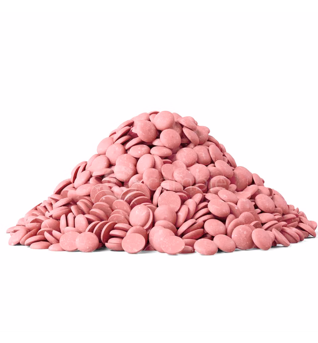 Cambie Belgian Ruby Chocolate Couverture 33% | 2 lbs of Belgian RB1 Ruby Callets | Crafted from the Ruby Cacao Bean | For Pastry Chefs, Chocolatiers and Home Bakers | Packaged Fresh in a Resealable Pouch (2 lb)
