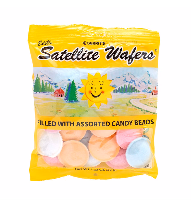 Gerrit's Satellite Wafers, Original with Candy Beads, 1.23-Ounce-Bags (Pack of 12)