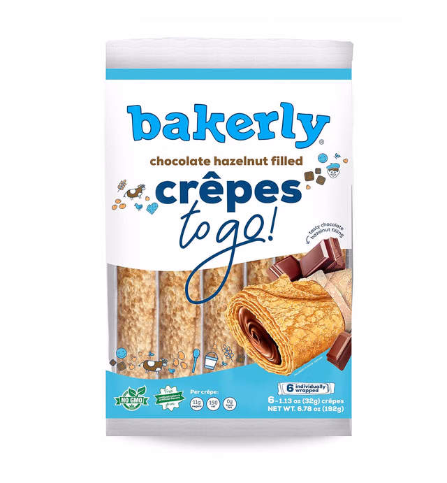 Bakerly Chocolate Filled Crepes, 6.8 oz