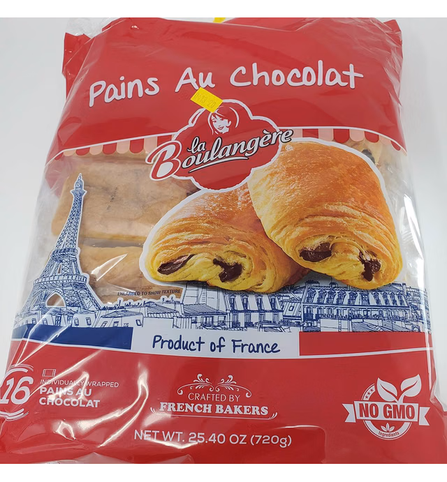 LA BOULANGERE French Chocolate Croissants Pains Au Chocolat Brioche Style Puff Pastry, 25.4 Ounce