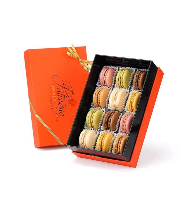 French Almond Macarons Gift Box – 2 pack x 12 pcs – Non GMO, Assorted Macaroons Cookies - Imported From France