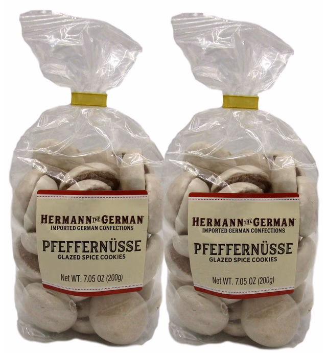Hermann the German Pfeffernusse - 2 7.05OZ Bags of Glazed Spice Cookies (Pfeffernusse)