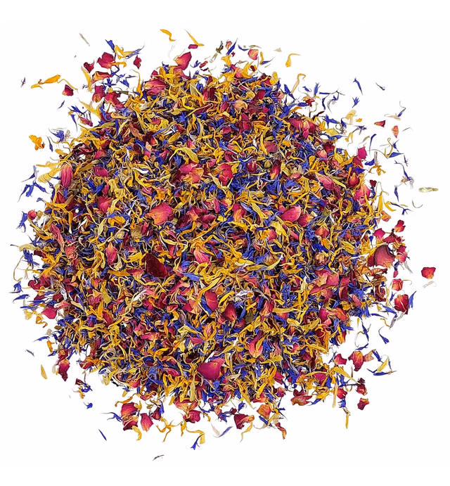 Spring Flower Blend – Edible Rose, Cornflower and Marigold - All natural, Culinary grade (0.35oz) - Edible flowers - Premium Quality - Perfect for Beverages, Cakes and Culinary Delights