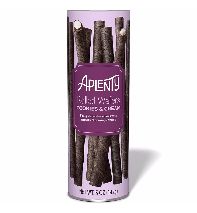 Amazon Brand - Aplenty, Cookies & Cream Rolled Wafers, 5 oz