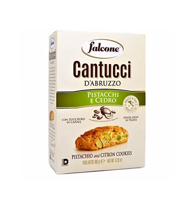 Cantucci D'Abruzzo Biscotti Mini's Fragrant biscuits of the Italian confectionery tradition. Imported from Italy (Pistachio & Citron)