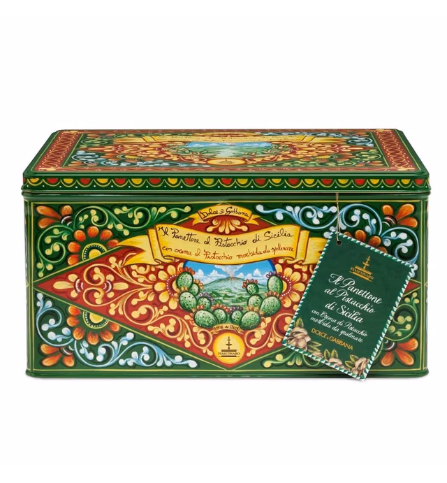 Dolce & Gabbana Fisasconaro Sicilian Pistachio Panettone in collectible green tin (1Kg)