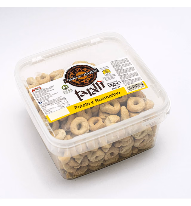 I Tesori di Canusium: "Patate e Rosmarino" Italian Taralli, Potatoes and Rosemary Taste - 35.3 Ounces (1000gr) Package [ Italian Import ]