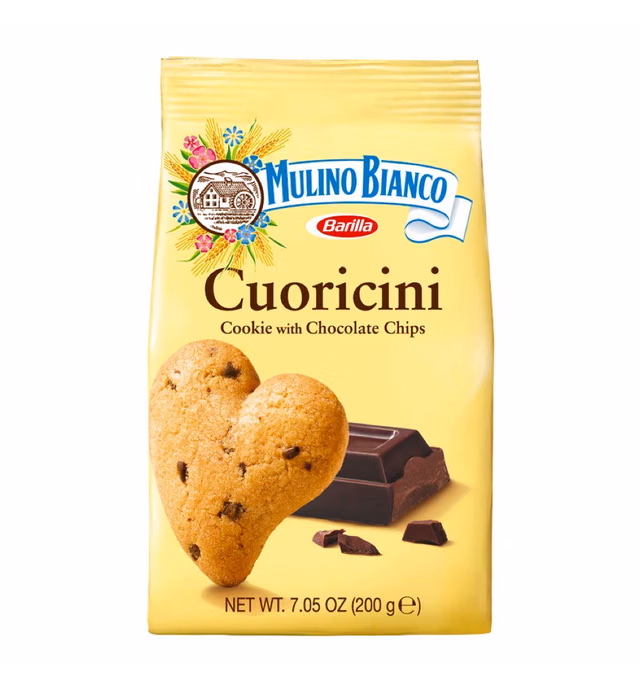 Mulino Bianco Cuoricini Shortbread Heart Cookies With Chocolate Chips - 10 Pack, 70.5 Oz