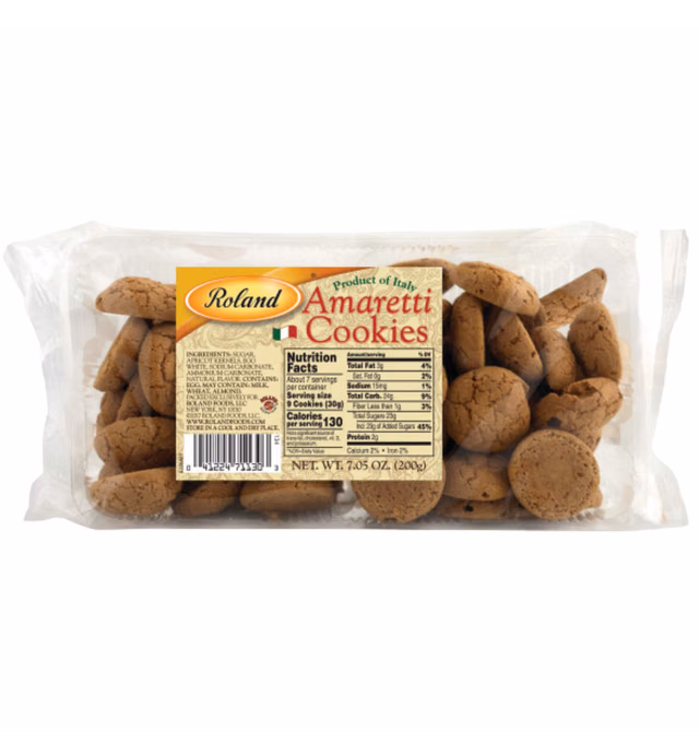 Roland Foods Amaretti Cookies, Specialty Imported Food, 7.05 Ounce Bag (Pack of 5)
