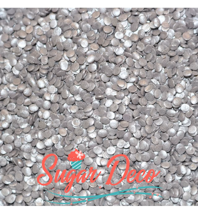 Silver Confetti Sequins - 10 Ounces - Flat Round Edible Sprinkles - Cupcake Decorations by Sugar Deco