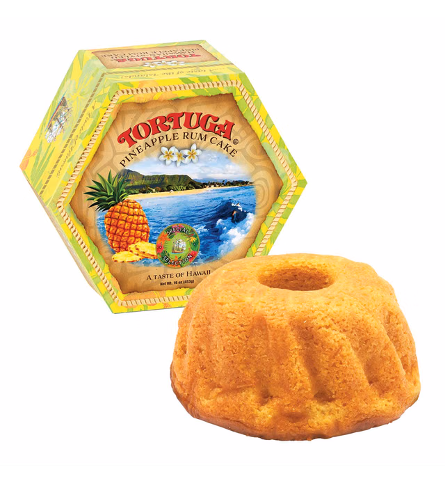 TORTUGA Hawaiian Pineapple Rum Cake - The Perfect Premium Gourmet Gift for Gift Baskets, and Birthday Gifts - Great Cakes for Delivery (4 oz. Rum Cake)