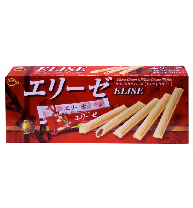 Bourbon Elise Choco Cream & White Cream Wafers 3.87 oz (pack of 4)