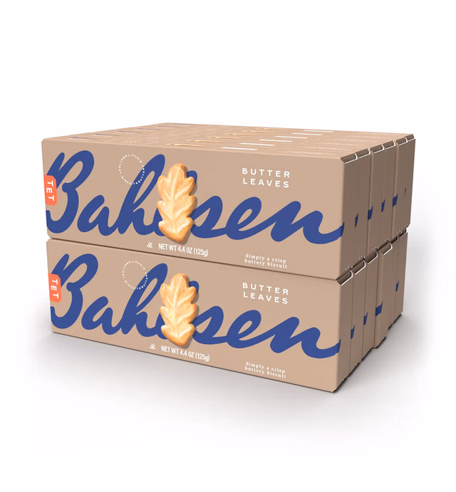 Bahlsen Butter Leaves (12 boxes) - Delicate Butter Biscuits with hints of California Almonds - 4.4 oz boxes