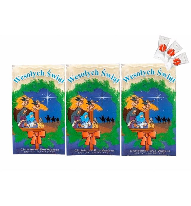 TRADITIONAL POLISH CHRISTMAS WAFERS OPLATKI MINI Set of 15 small. Product of Poland. By GRANDA.