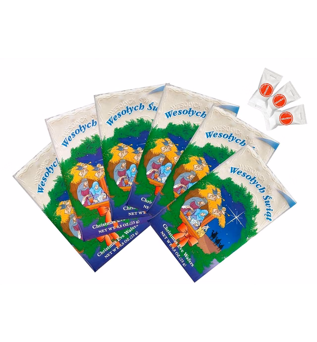 TRADITIONAL POLISH CHRISTMAS WAFERS OPLATKI Set of 30 (12 large & 18 small). Product of Poland. By GRANDA.