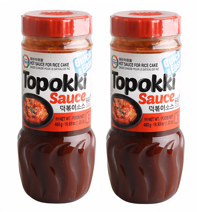 Surasang Tteokbokki Sauce for Mild Spicy Rice Cake Stir Fry, Korean Rice Cake Sauce, 16.93 Ounce, Pack of 2