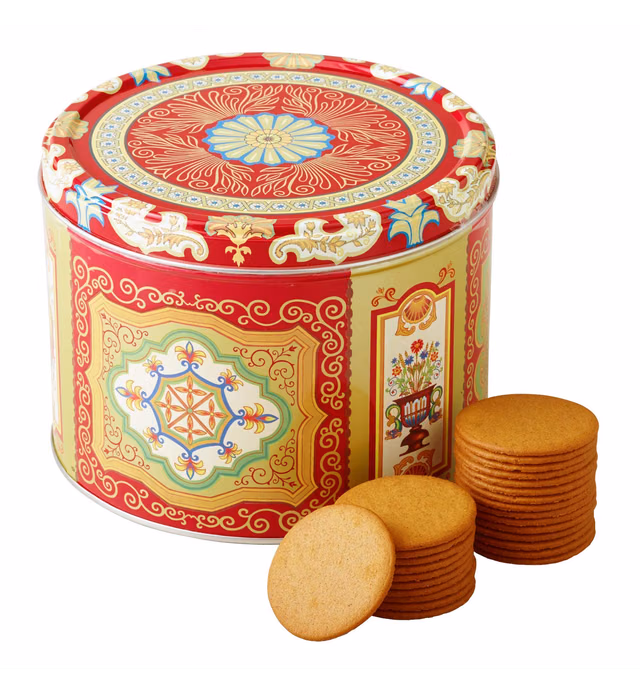 Nyakers Gingerbread Snaps Cookie Tin, Finest Ginger Snaps Original Flavor Swedish Cookie, 750 g - 26.45 oz - 1.65 lbs, With Protective Insert