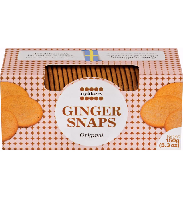 Nyakers Swedish Ginger Snaps, Original Flavor, 150 grams