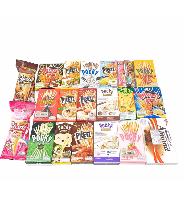 Glico Pocky Biscuit Stick 20 Flavors Variety Pack Gift Set in Fusion Select Gift Box Asmr Food