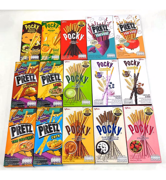 Pocky Biscuit Stick & Pretz Biscuit Stick 15 Flavor Variety Pack (Pack of 15)