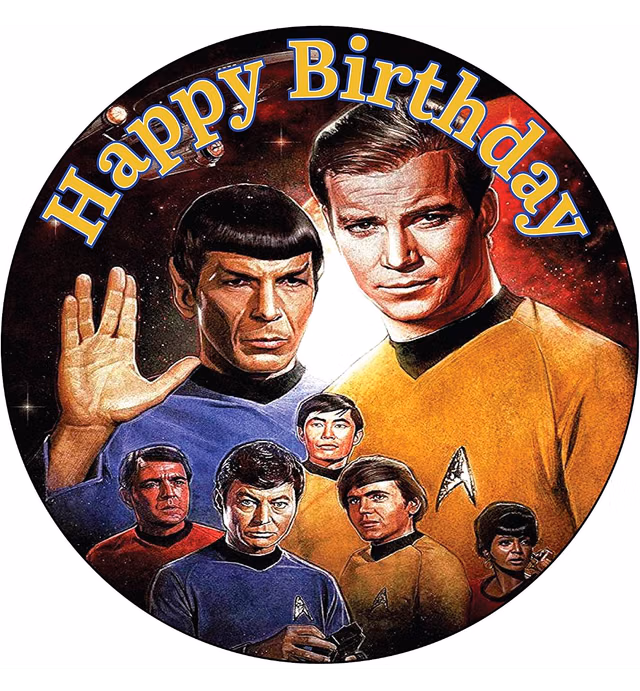7.5 Inch Edible Cake Toppers – Star Trek Themed Birthday Party Collection of Edible Cake Decorations