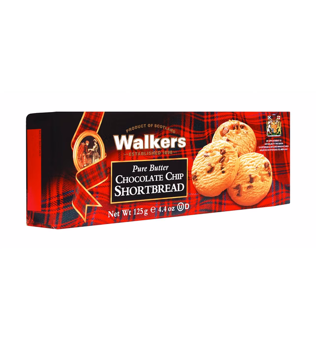 Walker's Shortbread Chocolate Chip Cookies, Pure Butter Shortbread Cookies, 4.4 Oz (Pack of 4)