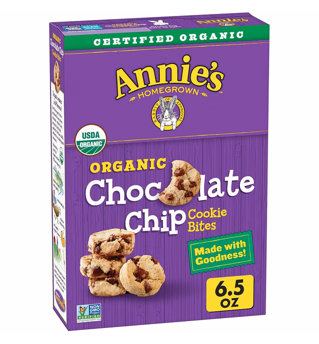 Annie's Homegrown Organic Chocolate Chip Cookie Bites, 6.5 oz. Box