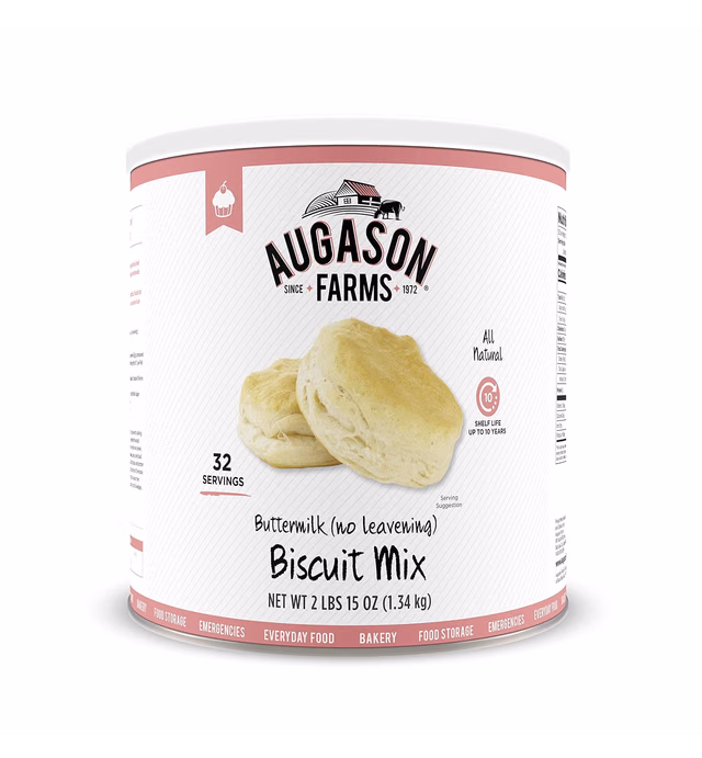Augason Farms Buttermilk (No Leavening) Biscuit Mix 2 lbs 15 oz No. 10 Can, 5-80410