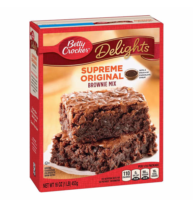 Betty Crocker Supreme Original Brownie Mix, 16 oz (Pack of 8)
