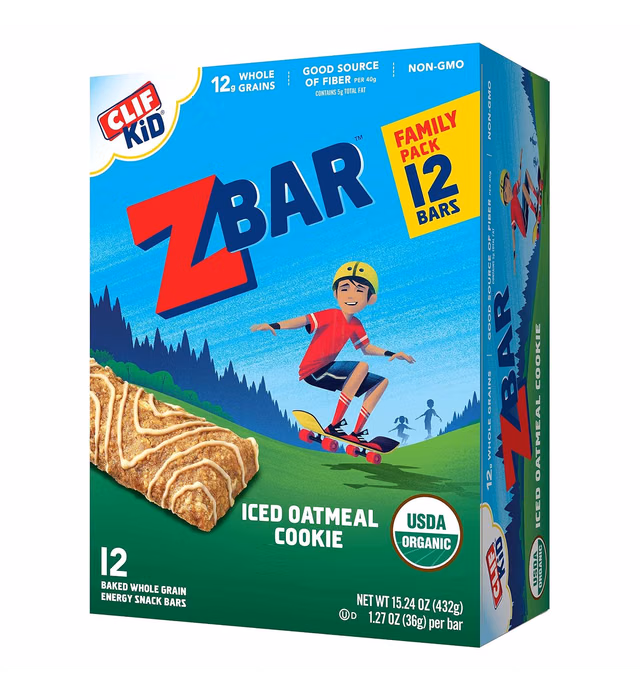 Clif Kid Zbar - Iced Oatmeal Cookie, 1.27 Ounce, 12 Ct
