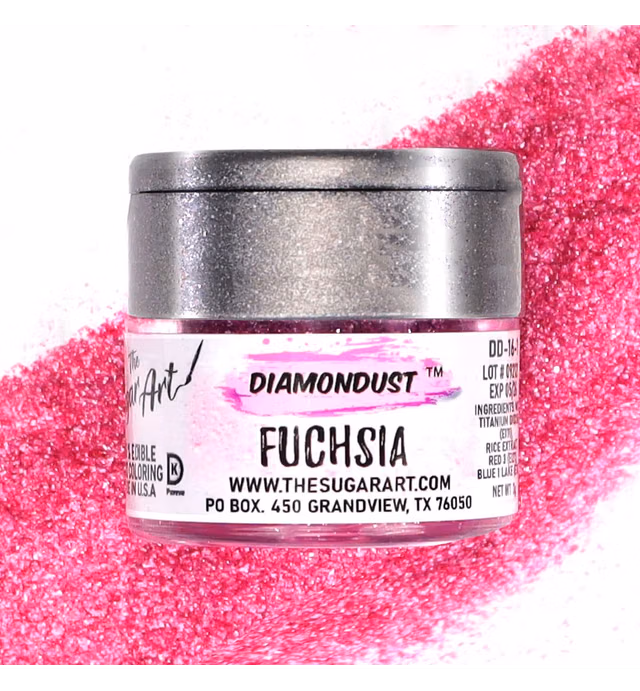 Fuchsia Edible Glitter for Drinks, Cocktails, Cake Decorating, Strawberries, Chocolates & More | No Taste | 4g | 100% Food-Safe | Kosher, Vegan, Gluten & Nut Free | DiamonDust by The Sugar Art …