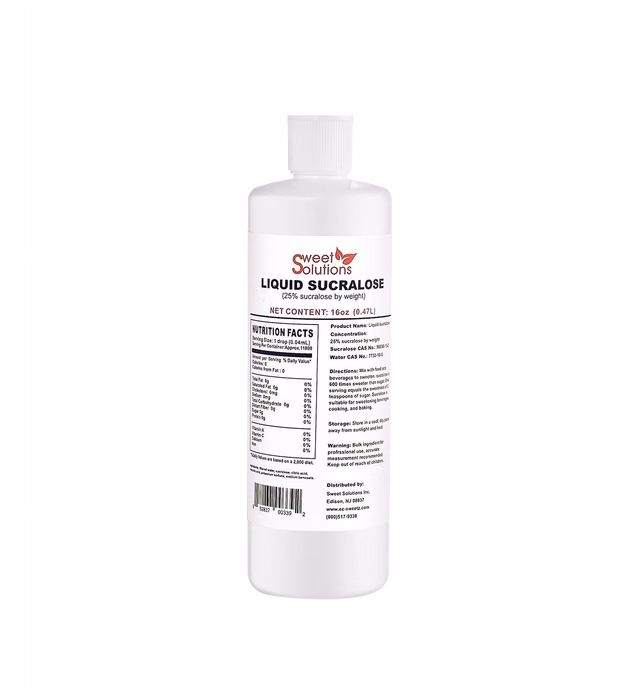 Concentrated Liquid Sucralose Sweetener, 25% Concentrated Sugar Alternative, 16 oz. Bulk for Drinks, Food, and Pastries, Zero Calories and No Carbs (1-Pack)