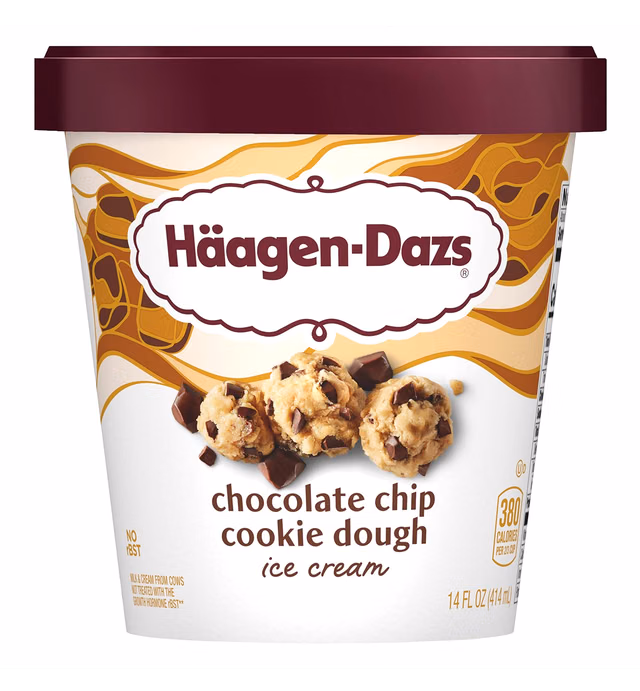 Haagen-Dazs, Chocolate Chip Cookie Dough Ice Cream, 14 oz (Frozen)