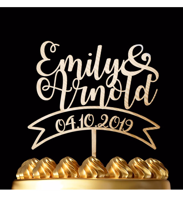 Luxtomi - Personalized Wedding Cake Toppers - Mr and Mrs - Customize Your Own Anniversary Cake Topper by Choosing The Design, Color, Text and Size - Made in USA