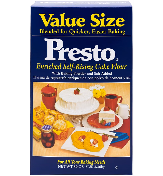 Presto Self-Rising Cake Flour With Baking Powder & Salt 80 Oz. Bag (5 Lbs.)