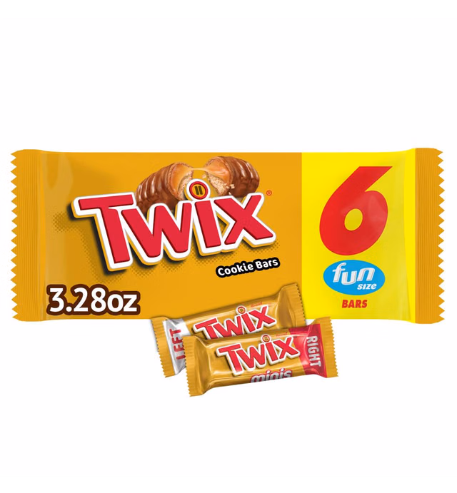 TWIX Caramel Fun Size Chocolate Cookie Candy Bar 3.28-Ounce 6-Count Pack