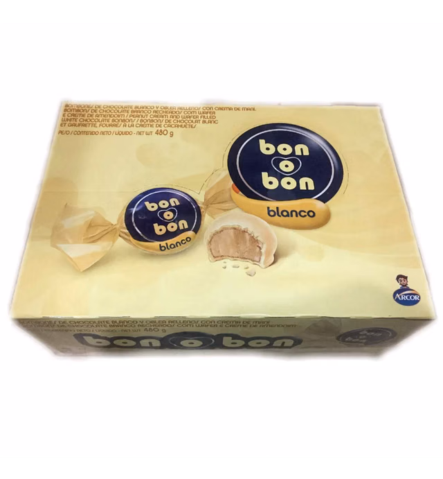 Bon O Bon White Chocolate Wafer and Peanut Cream Filling 16.9 Oz (480g) …