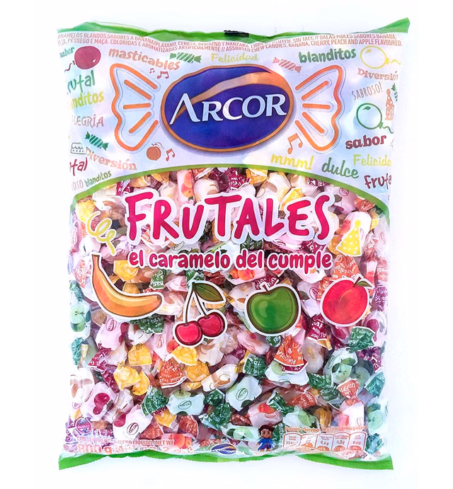 FRUTALES Arcor - Chewable Candies, Assorted Flavours - 800 gs - 242 units (1.76 oz)